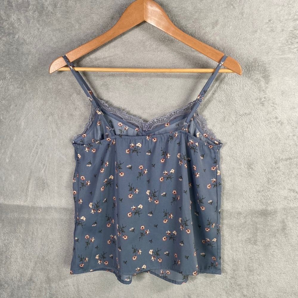 Hollister Ditsy Floral Cami Tank Top Small Lace Trim Y2k Indie Cottage Preppy - Picture 3 of 7
